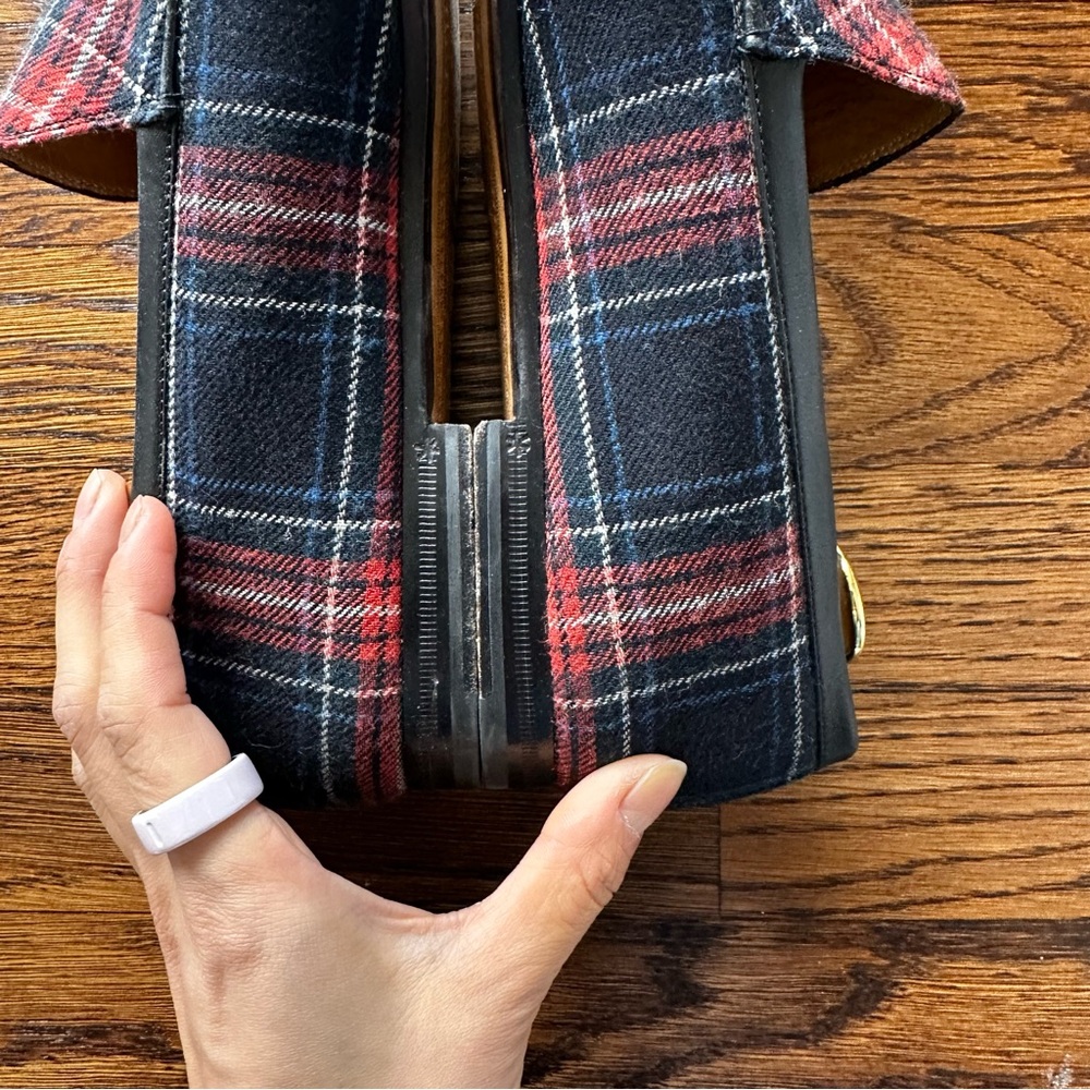 Authentic Men’s Gucci Jordaan Tartan Red & Blue Loafers - Picture 8 of 12